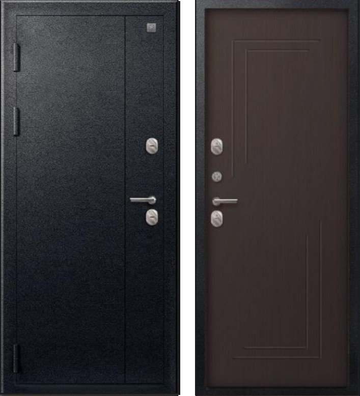 Дверь Термо-100 Черный муар - Темная лиственница DIS007363