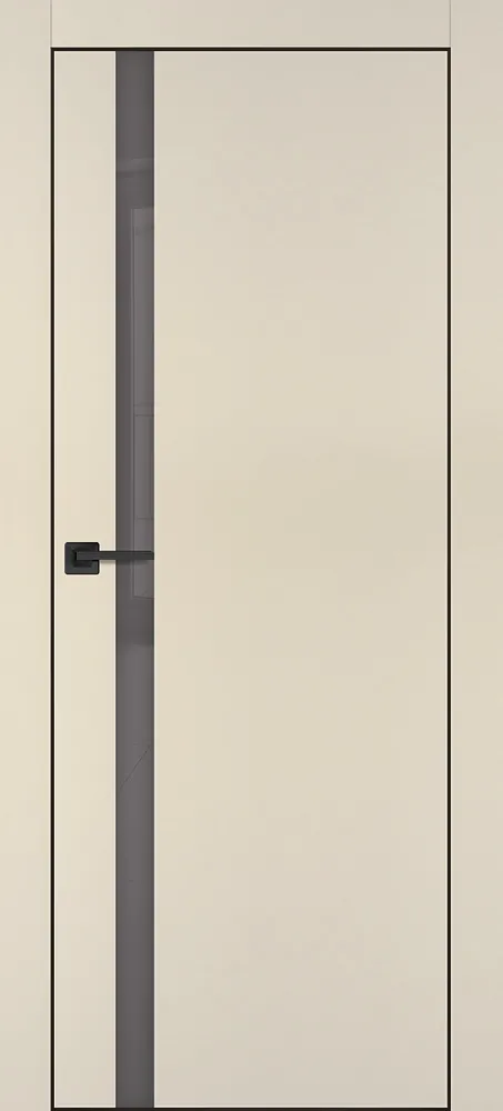 Фото Межкомнатная дверь PX-8  черная кромка с 4-х ст. Бежевый матовый