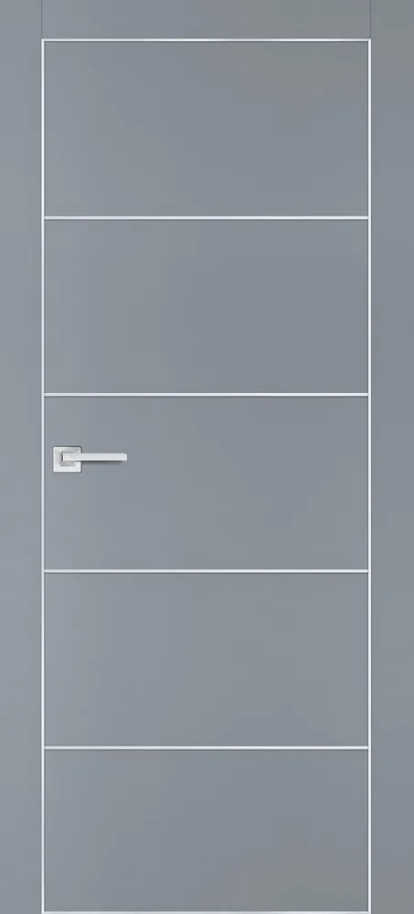 Межкомнатная дверь PX-12  AL кромка с 4-х ст. Серый матовый