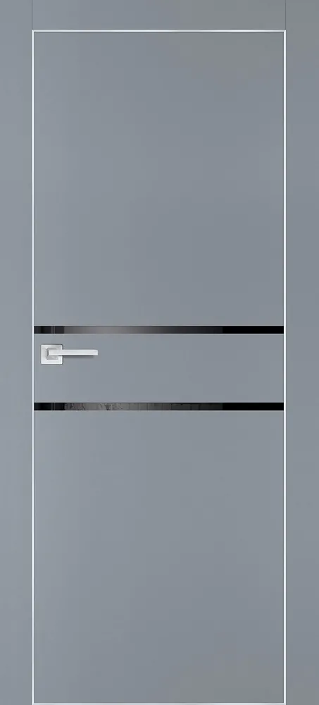 Межкомнатная дверь PX-18 AL кромка с 4-х ст. Серый матовый